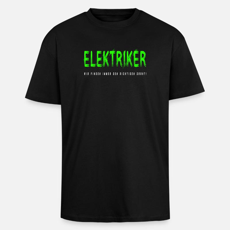 Elektriker Handwerker Design - Oversized Heavyweight Unisex T-Shirt - Schwarz