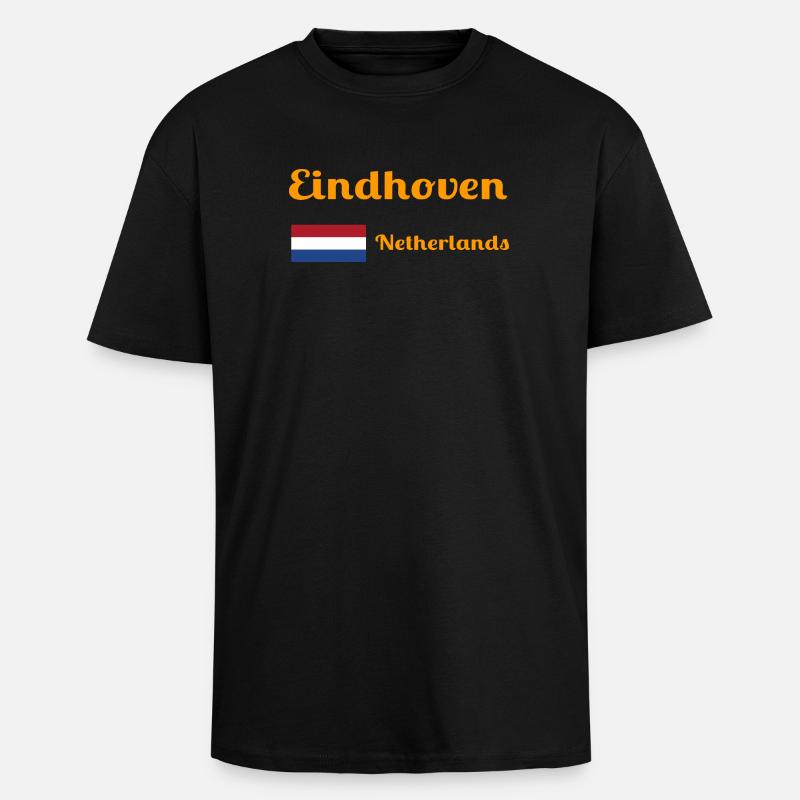 Eindhoven, Pays-Bas - Imprimés élégants - T-shirt unisexe oversize épais - noir