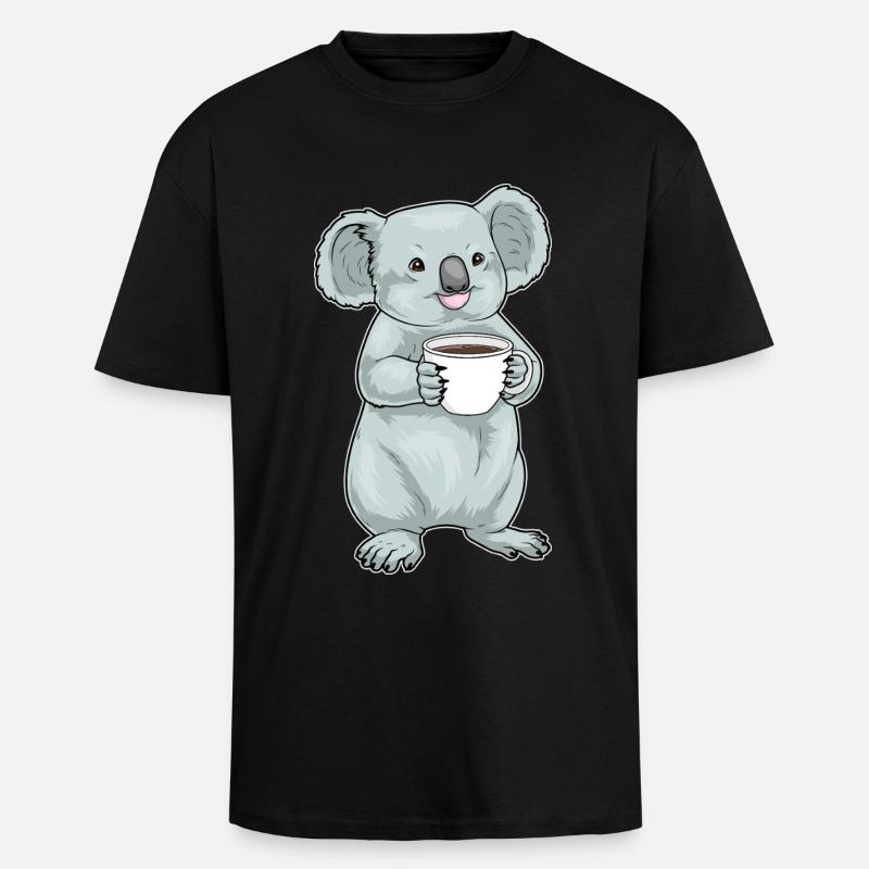 Tasse à café Koala - T-shirt unisexe oversize épais - noir