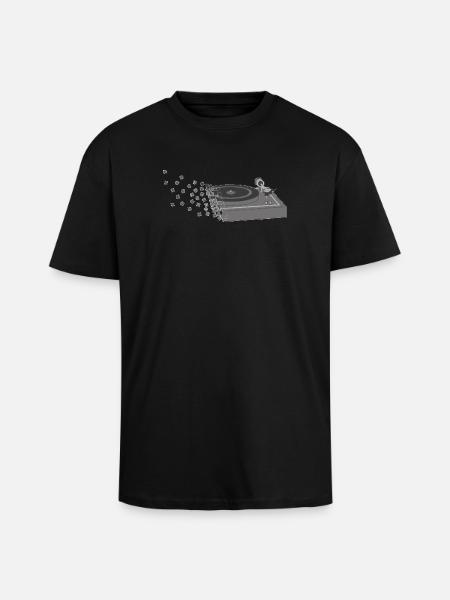 Turntable Pixelart - Unisex Oversized Heavyweight T-shirt - black