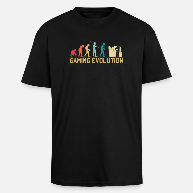 Gaming Evolution Kunstwerk - Oversized Heavyweight Unisex T-Shirt - Schwarz