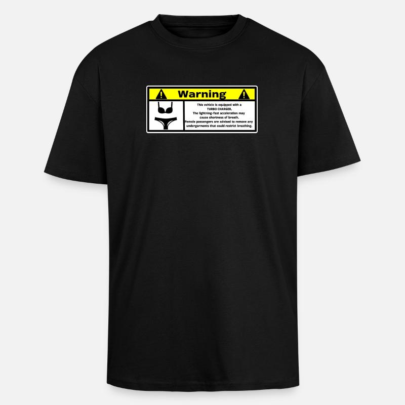 Automotive Warnung - Oversized Heavyweight Unisex T-Shirt - Schwarz