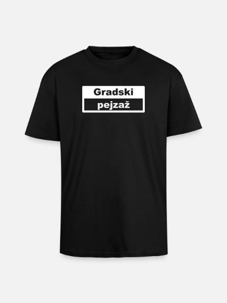 Cityscape Typography Croatia - Unisex Oversized Heavyweight T-shirt - black