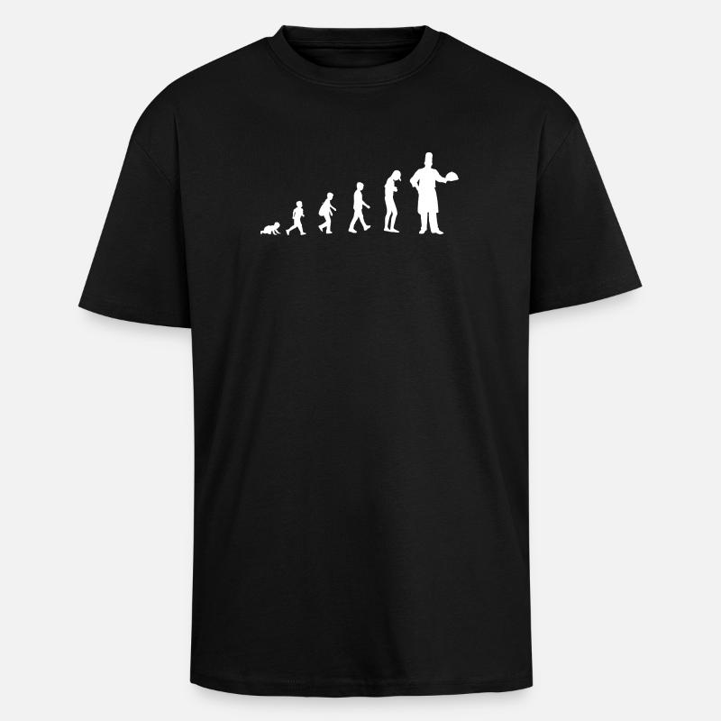 Évolution du bébé au chef / restaurant - T-shirt unisexe oversize épais - noir