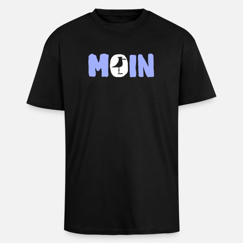 Moin mit die Möwe - Oversized Heavyweight Unisex T-Shirt - Schwarz