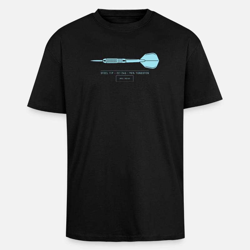 Dart Illustration Technische Blaupause Dartpfeil - Oversized Heavyweight Unisex T-Shirt - Schwarz