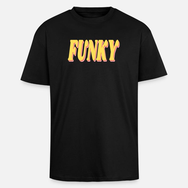 Funky - Unisex Oversized Heavyweight T-shirt - black
