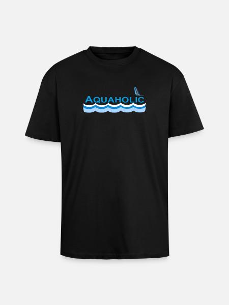 AQUAHOLIC - T-shirt unisexe oversize épais - noir