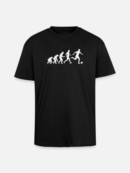 Fußball Evolution Silhouette Fußballer Entwicklung - Oversized Heavyweight Unisex T-Shirt - Schwarz