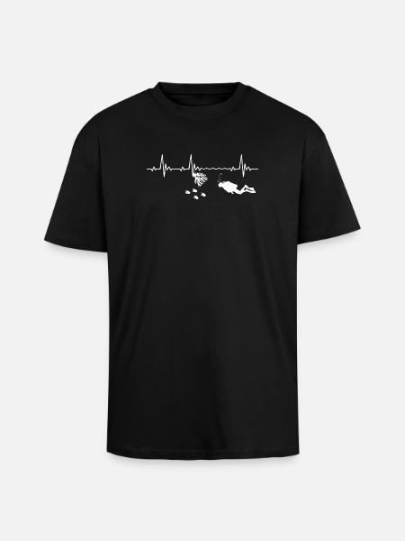 Plongeur plongeur Pulse Puls ECG - T-shirt unisexe oversize épais - noir