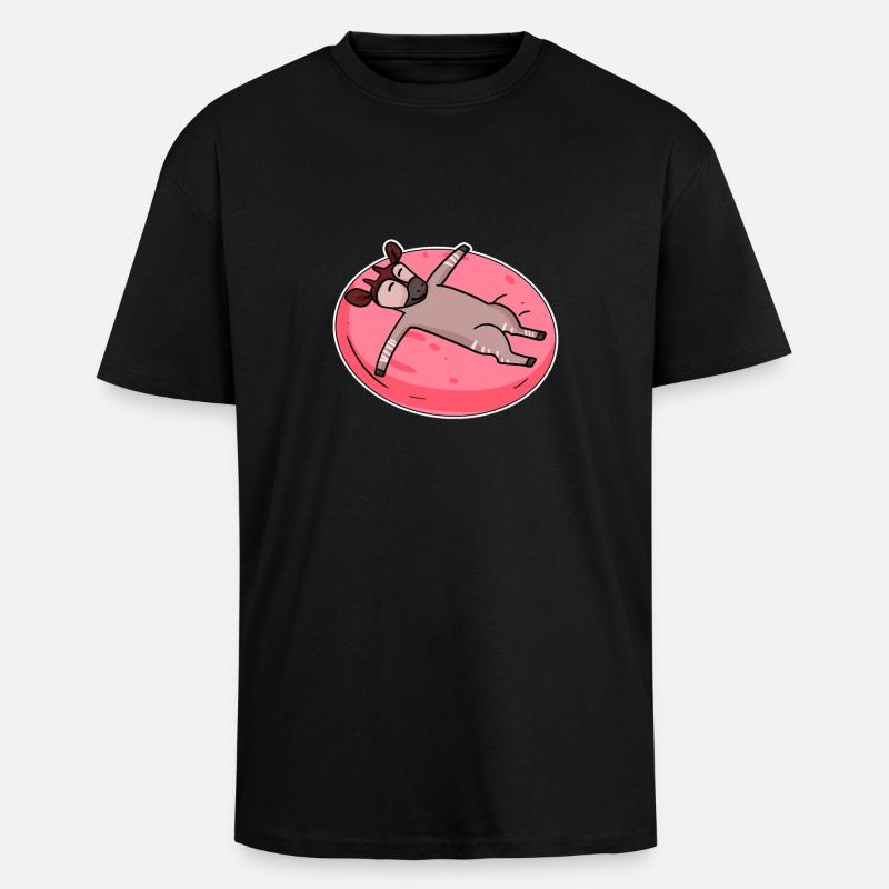 Schlafendes Okapi Waldgiraffe - Oversized Heavyweight Unisex T-Shirt - Schwarz