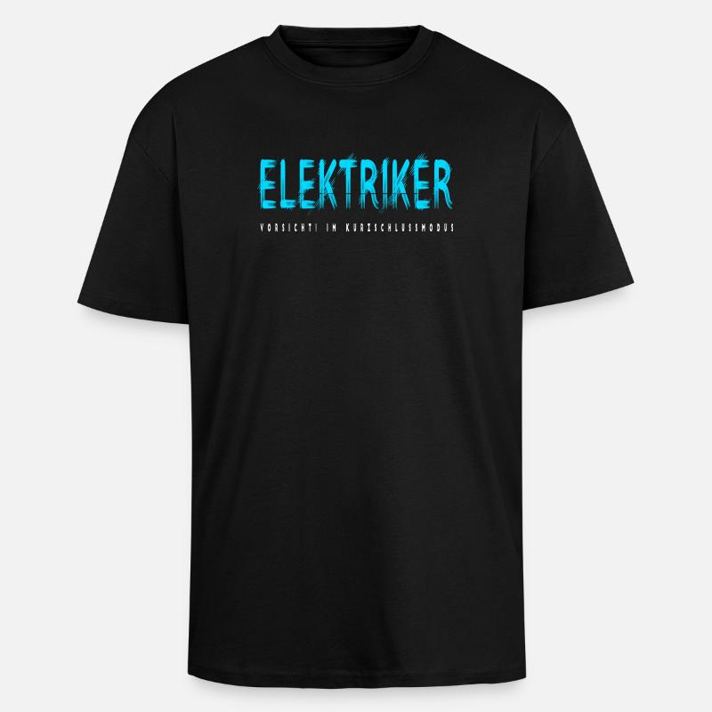Elektriker Handwerker Design - Oversized Heavyweight Unisex T-Shirt - Schwarz