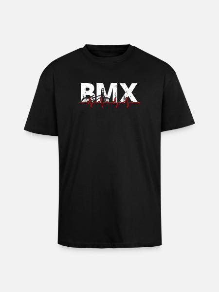 BMX Pulse Graphic Tee - Unisex Oversized Heavyweight T-shirt - black