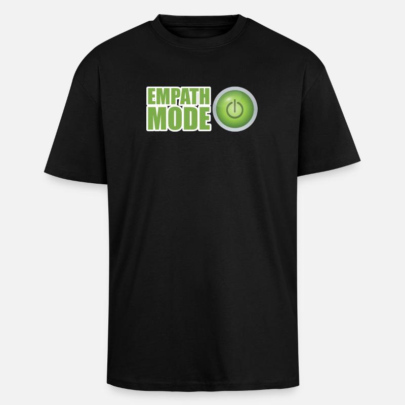 Empath Mode Green Power Button Design - Unisex Oversized Heavyweight T-shirt - black