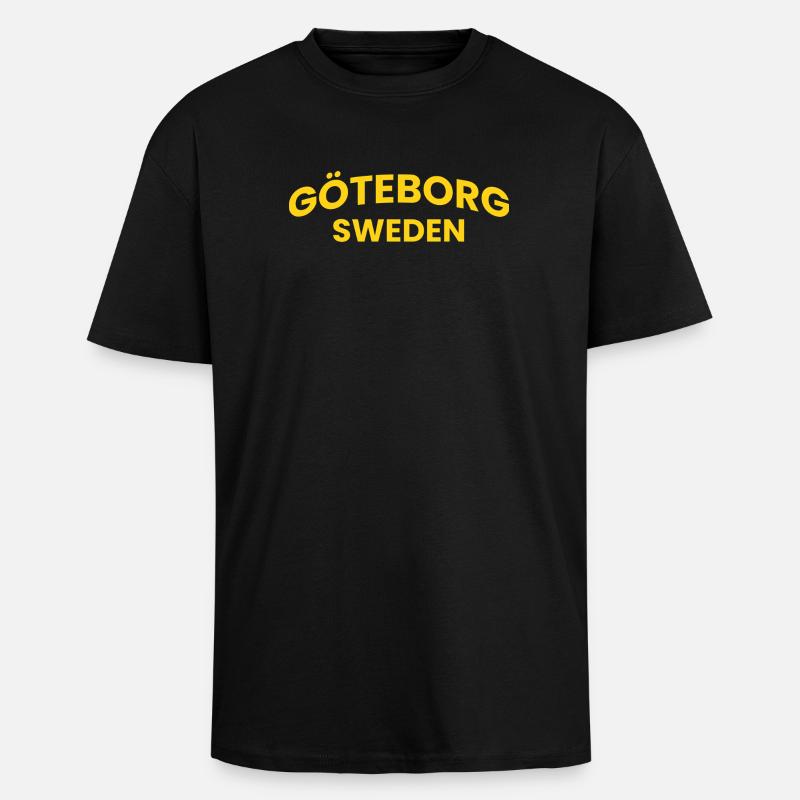 Texte de l’arc GÖTEBORG Suède - T-shirt unisexe oversize épais - noir