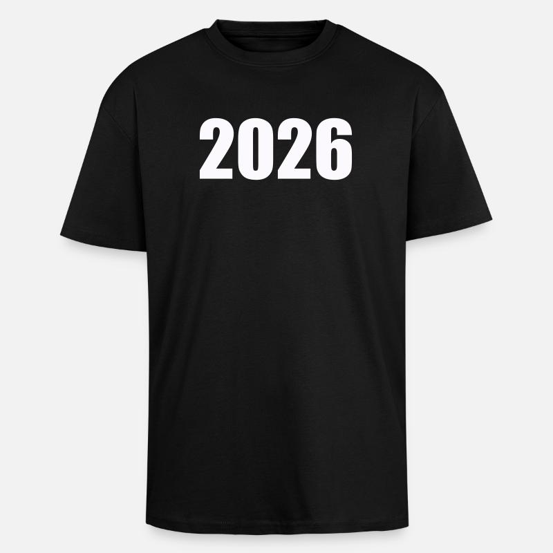 2026 - Oversized Heavyweight Unisex T-Shirt - Schwarz