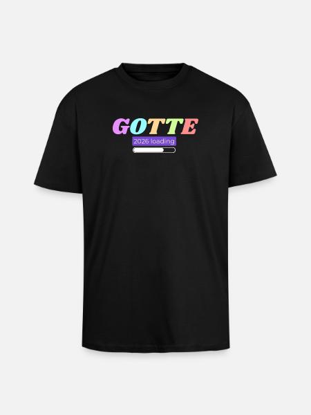 "Gotte loading" for godparents-to-be 2026 - Unisex Oversized Heavyweight T-shirt - black