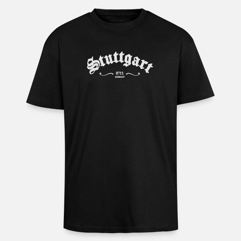 Stuttgart 0711 - Unisex Oversized Heavyweight T-shirt - black