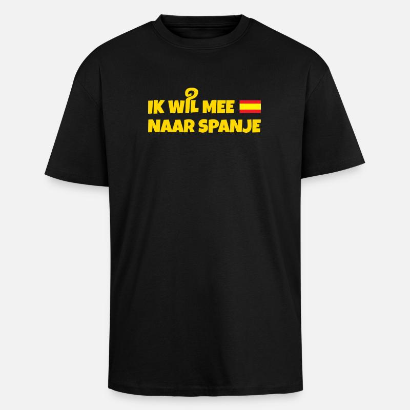 Ich möchte nach Spanien - Oversized Heavyweight Unisex T-Shirt - Schwarz