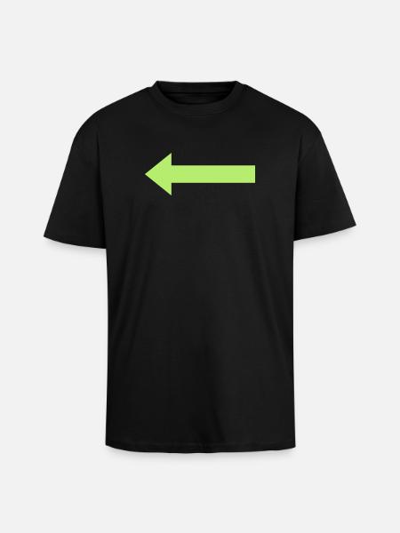 Grüner Pfeil nach links - Oversized Heavyweight Unisex T-Shirt - Schwarz