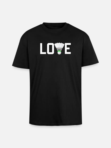 Badminton Love - Unisex Oversized Heavyweight T-shirt - black
