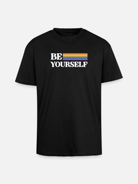 LGBT Pride Month - Be Yourself - Unisex Oversized Heavyweight T-shirt - black