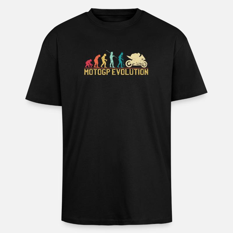 Motocross Evolution Silhouette Design - Unisex Oversized Heavyweight T-shirt - black