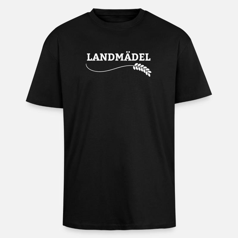 Landmädel  - Oversized Heavyweight Unisex T-Shirt - Schwarz