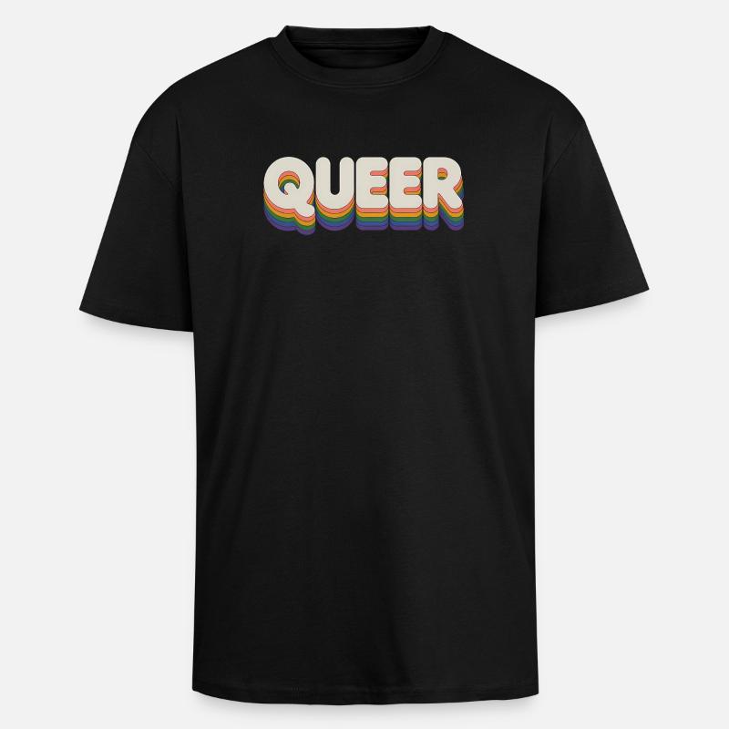 Queer - Cool Pride Logo - T-shirt unisexe oversize épais - noir