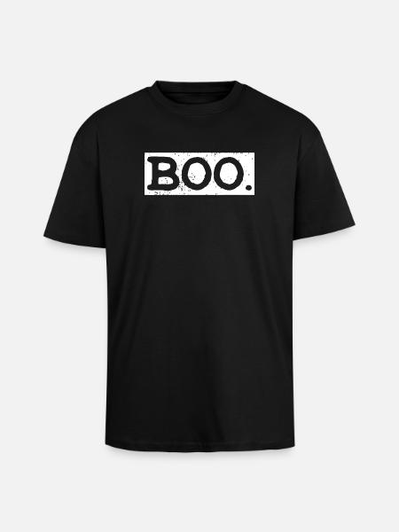 Boo Bold Halloween Typography - Unisex Oversized Heavyweight T-shirt - black