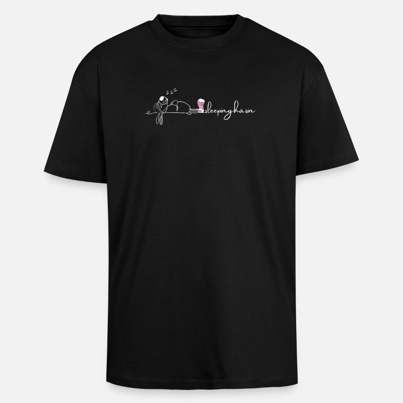 Sleeping Bunny - Unisex Oversized Heavyweight T-shirt - black