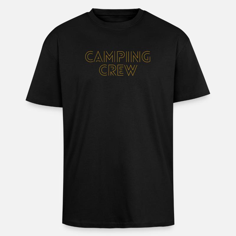 Camping Crew - Oversized Heavyweight Unisex T-Shirt - Schwarz