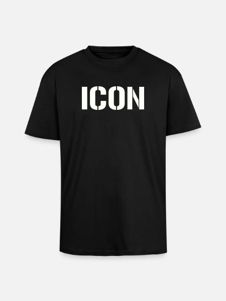 Icône - T-shirt unisexe oversize épais - noir