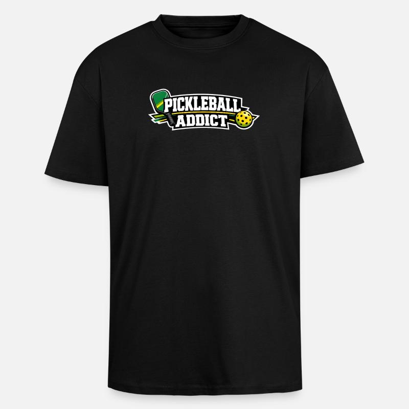 Pickleball Addict Logo - Oversized Heavyweight Unisex T-Shirt - Schwarz