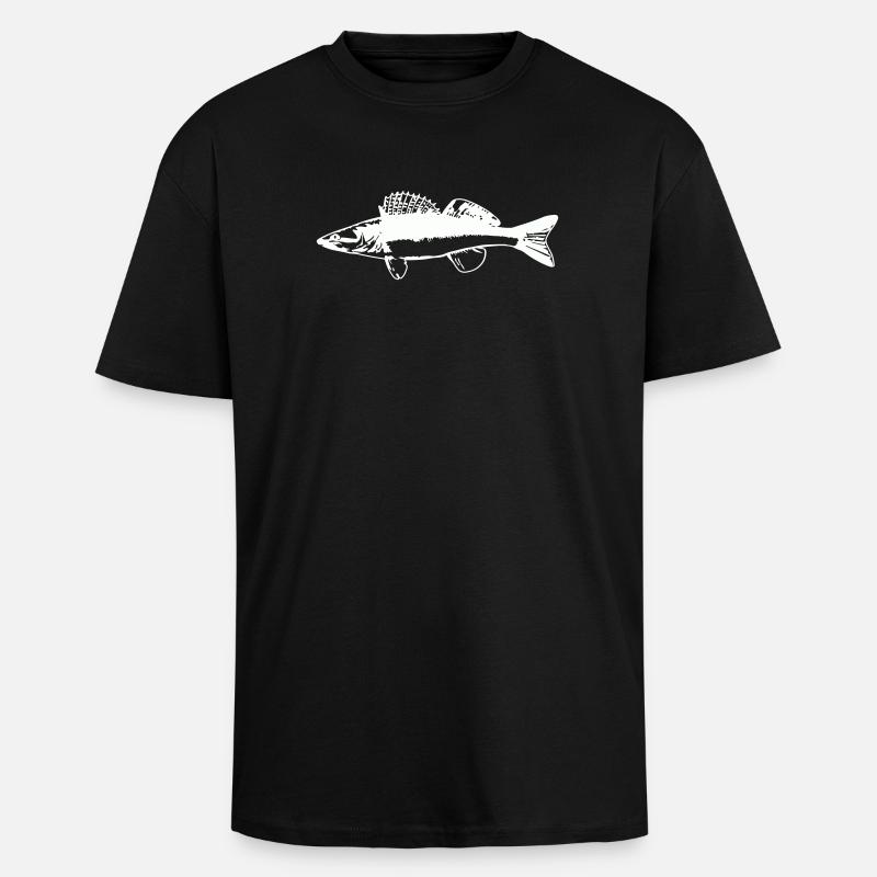 Fish with water movement - Unisex Oversized Heavyweight T-shirt - black