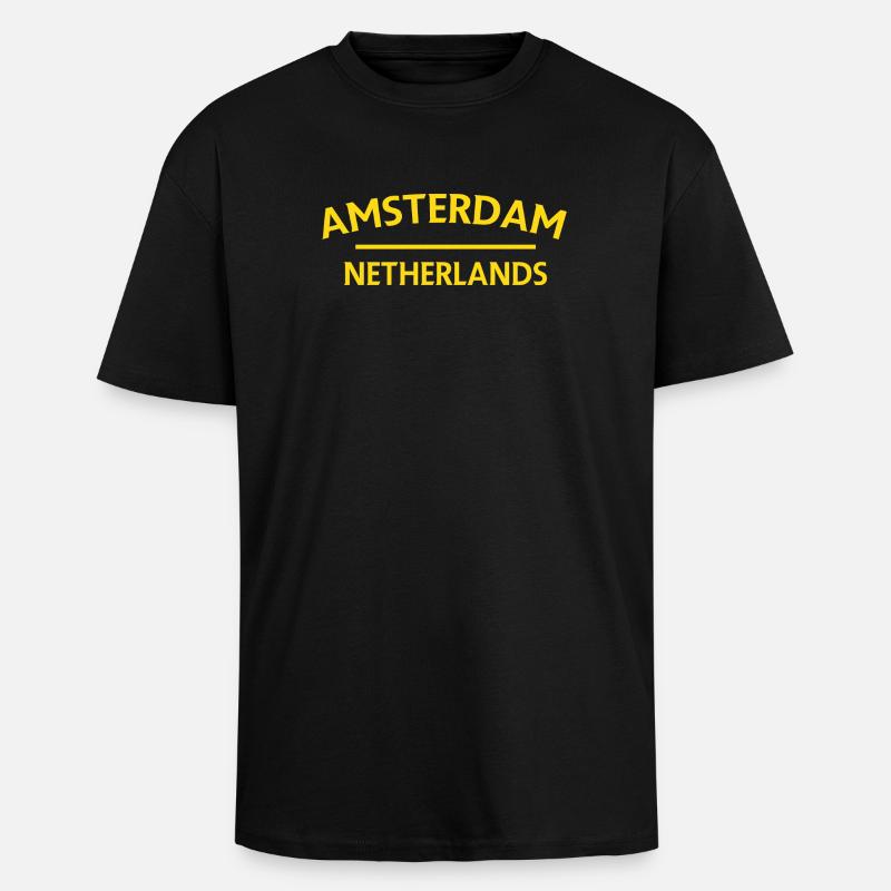 Amsterdam – Niederländisches Textdesign - Oversized Heavyweight Unisex T-Shirt - Schwarz