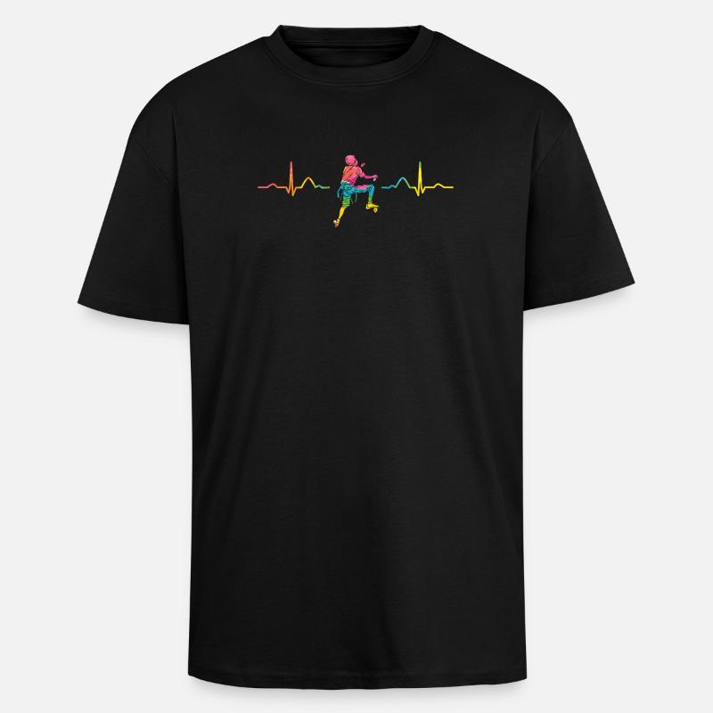 Boulderer Herzschlag Boulder Bouldern - Oversized Heavyweight Unisex T-Shirt - Schwarz
