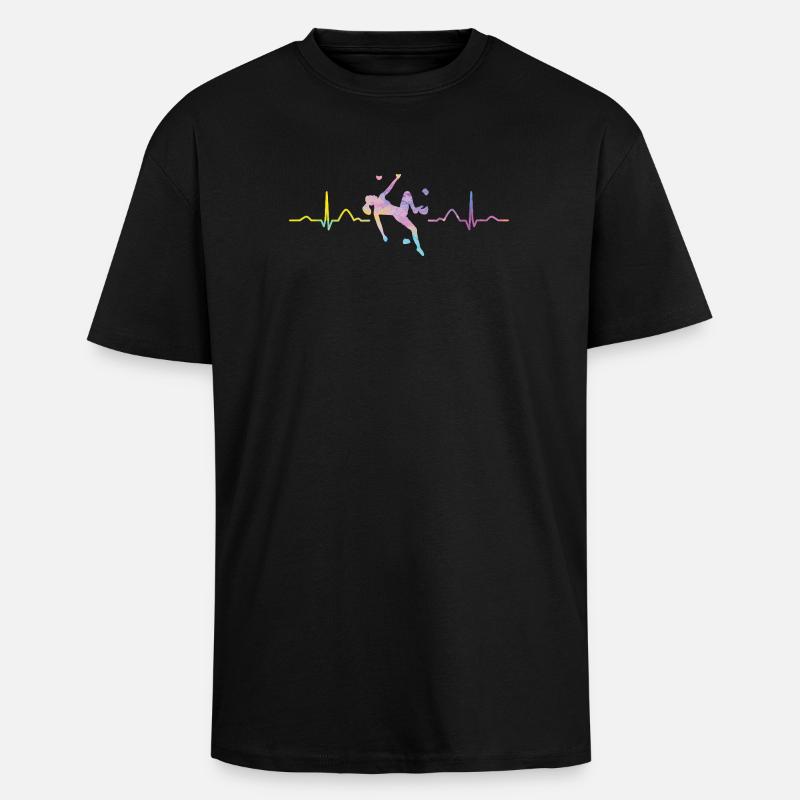 Boulderer Herzschlag Boulder Bouldern - Oversized Heavyweight Unisex T-Shirt - Schwarz