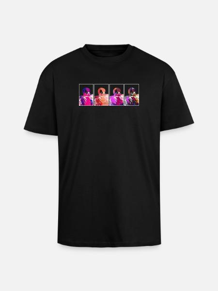 Flamingos - Unisex Oversized Heavyweight T-shirt - black
