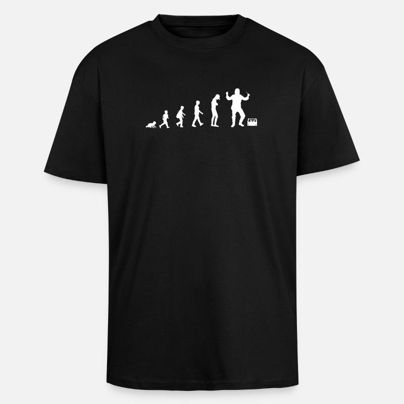 Evolution from baby to electrician - Unisex Oversized Heavyweight T-shirt - black