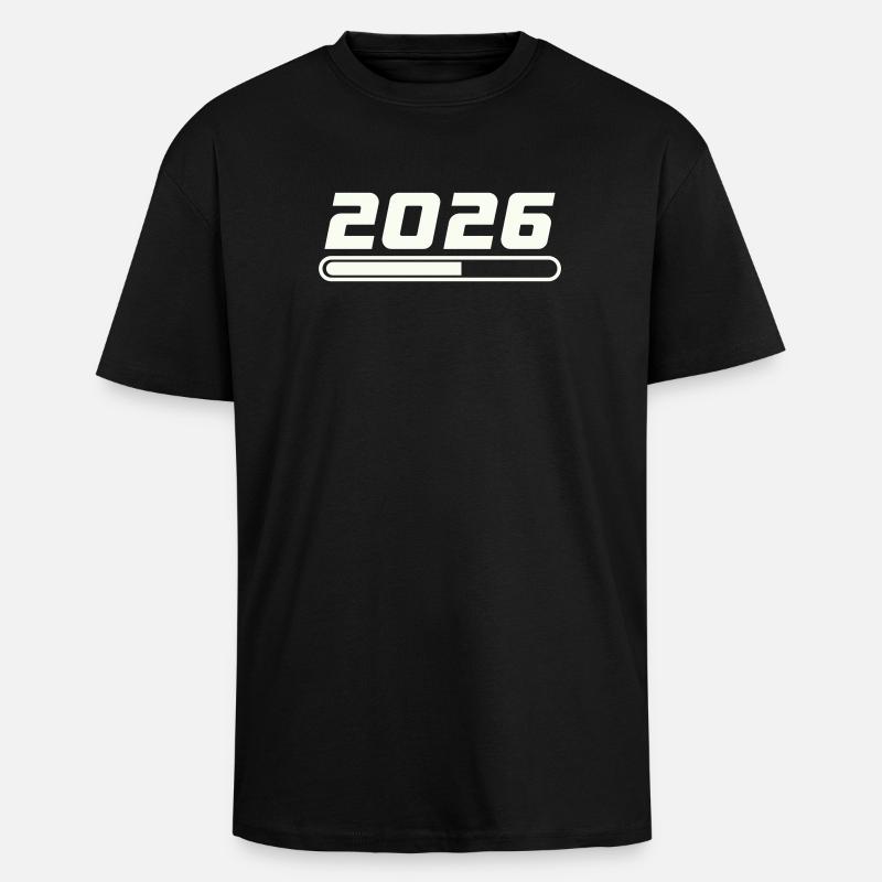 2026 - T-shirt unisexe oversize épais - noir