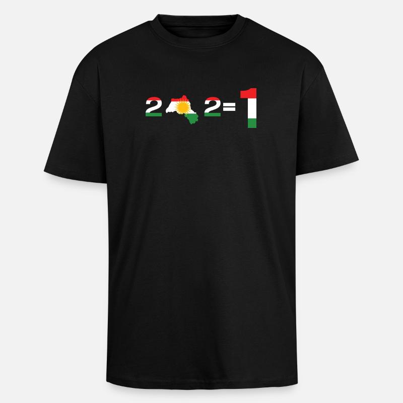 Kurdistan 2+2= 1  - Oversized Heavyweight Unisex T-Shirt - Schwarz