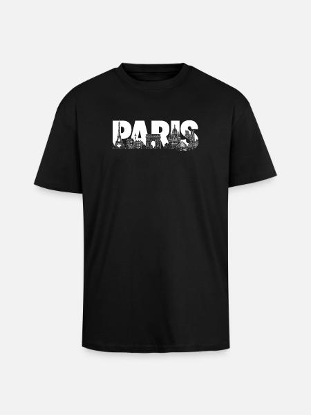 Paris Frankreich Eiffelturm Triumphbogen  - Oversized Heavyweight Unisex T-Shirt - Schwarz