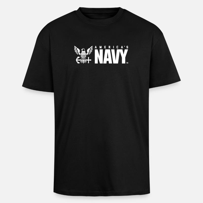 US Navy Emblem - Oversized Heavyweight Unisex T-Shirt - Schwarz