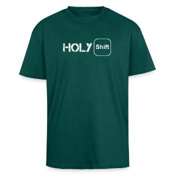 Saint changement - T-shirt unisexe oversize épais - hunter green - Devant - Alina (178cm) & Michal (187cm)