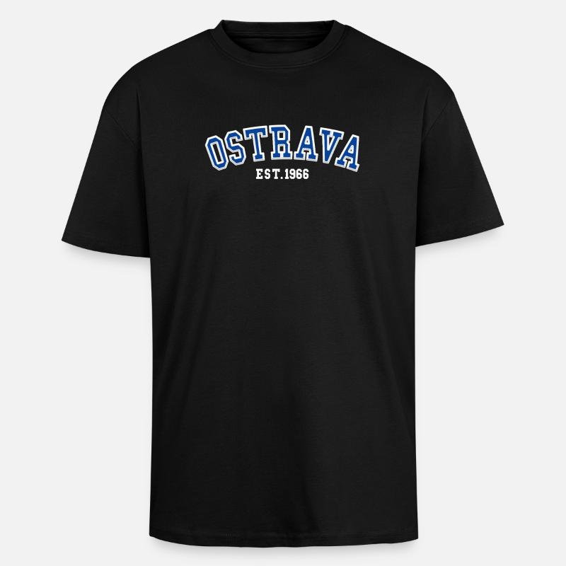 Ostrava Est. 1966 - Unisex Oversized Heavyweight T-shirt - black