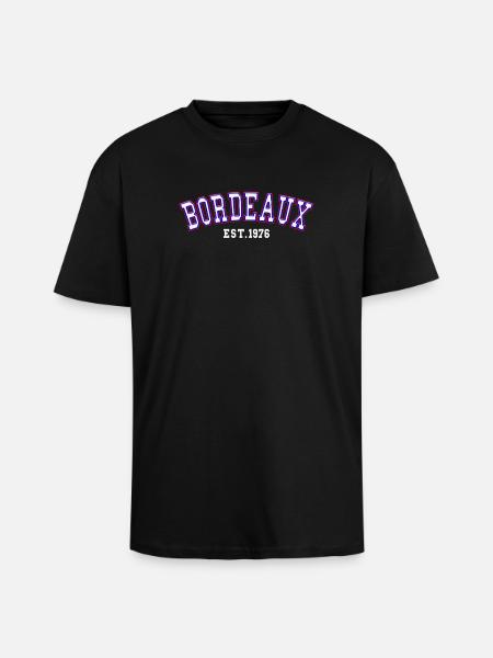 Bordeaux Est. 1976 - Unisex Oversized Heavyweight T-shirt - black