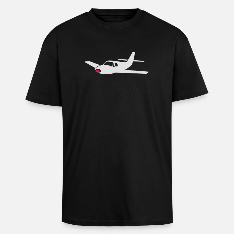 petit avion (couleur personnalisable!) - T-shirt unisexe oversize épais - noir