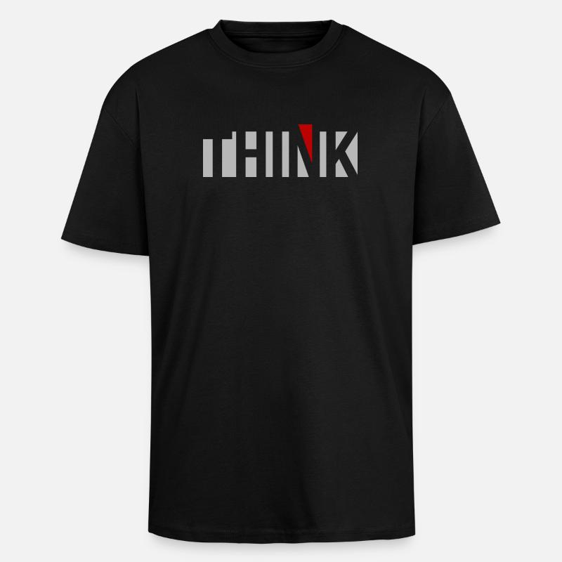 THINK - Oversized Heavyweight Unisex T-Shirt - Schwarz