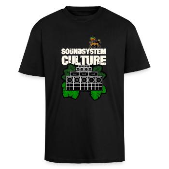 Soundsystem Culture - T-shirt unisexe oversize épais - noir - Devant - Alina (178cm) & Michal (187cm)